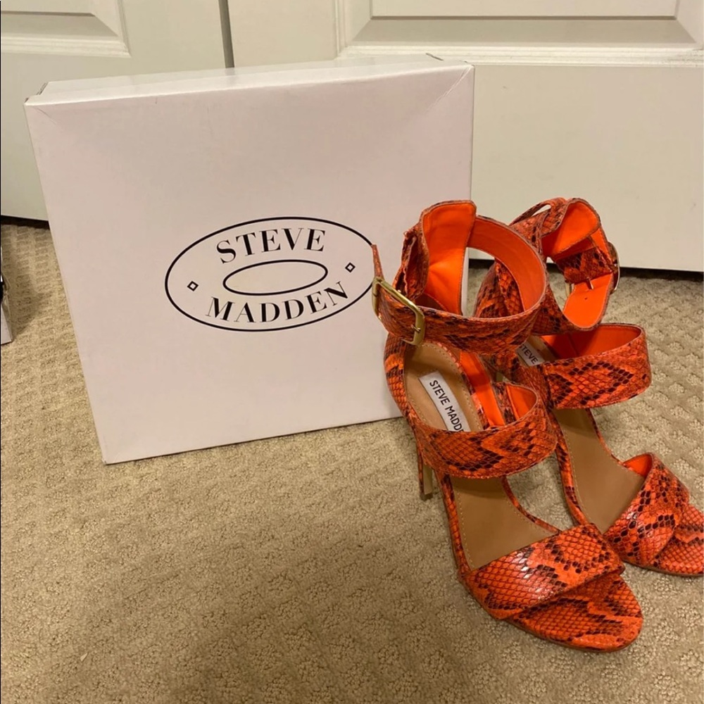 Steve Madden Snake Print Sandal Heels